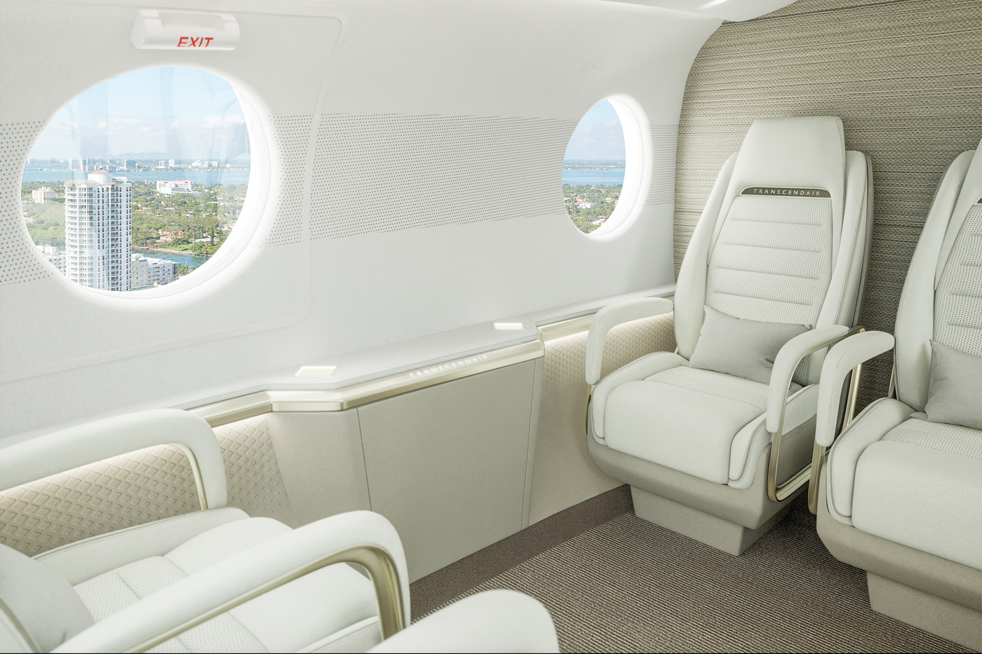 Interior passenger seating view Interior passenger seating view
